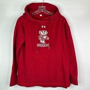 Under Armour Wisconsin Badger Red Hooded Sweatshirt Medium
